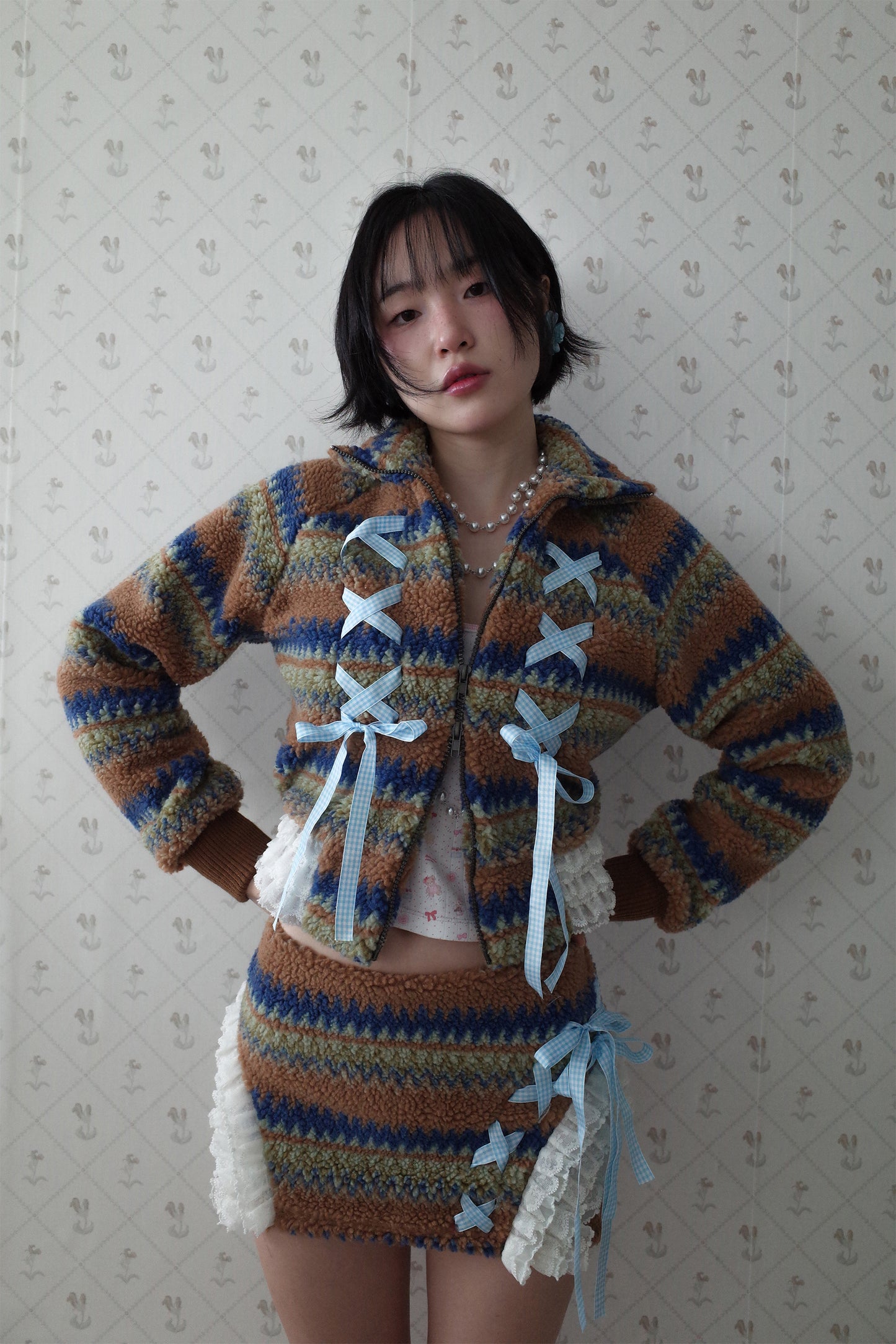 Ribbon & Lace Teddy Jumper (Camel)