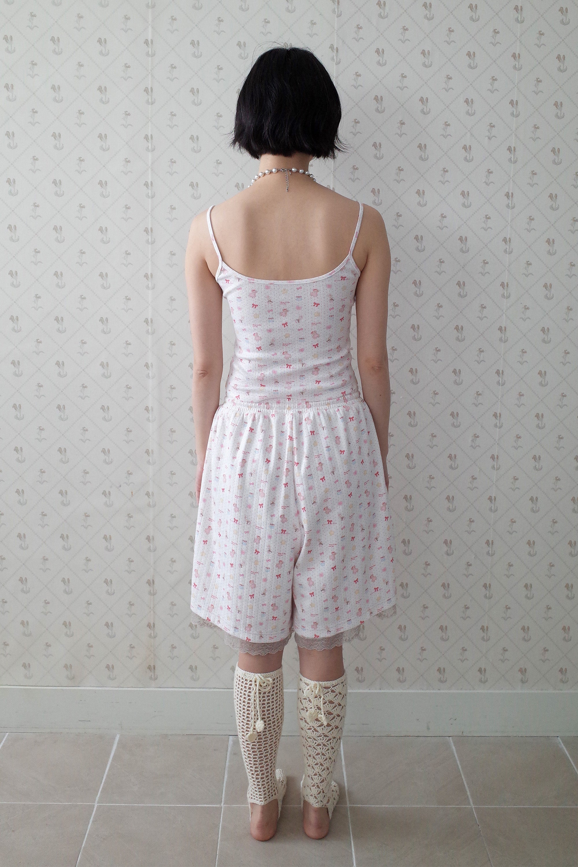 [12월 중순 출고]Teddy bear square slip white