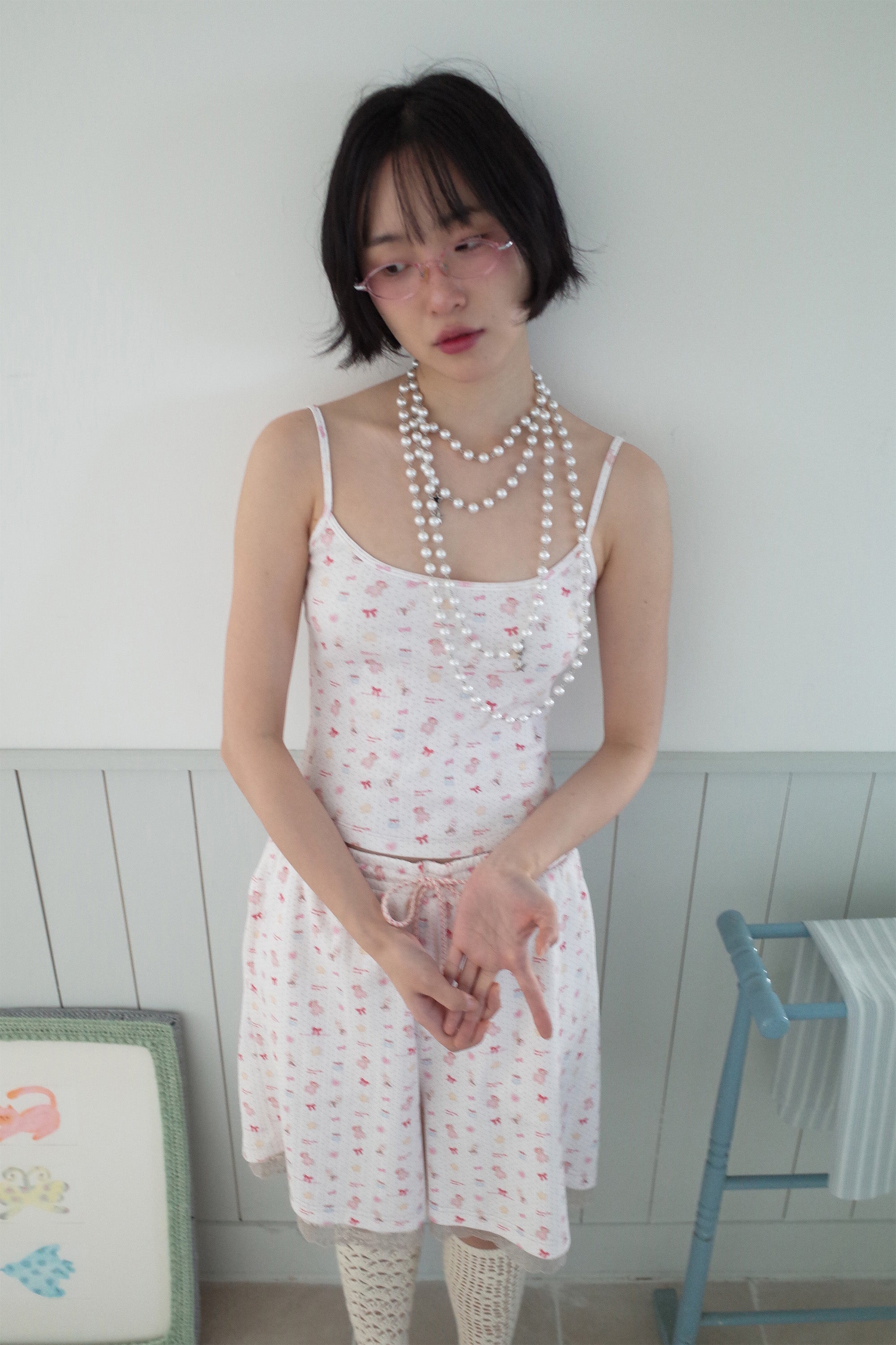 [12월 중순 출고]Teddy bear square slip white