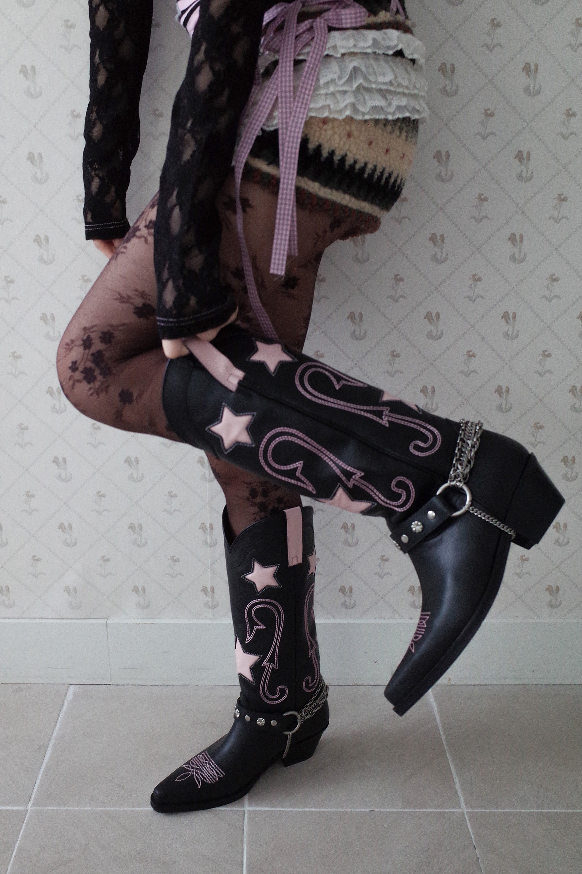 [1차-12월초 출고]Star western boots black