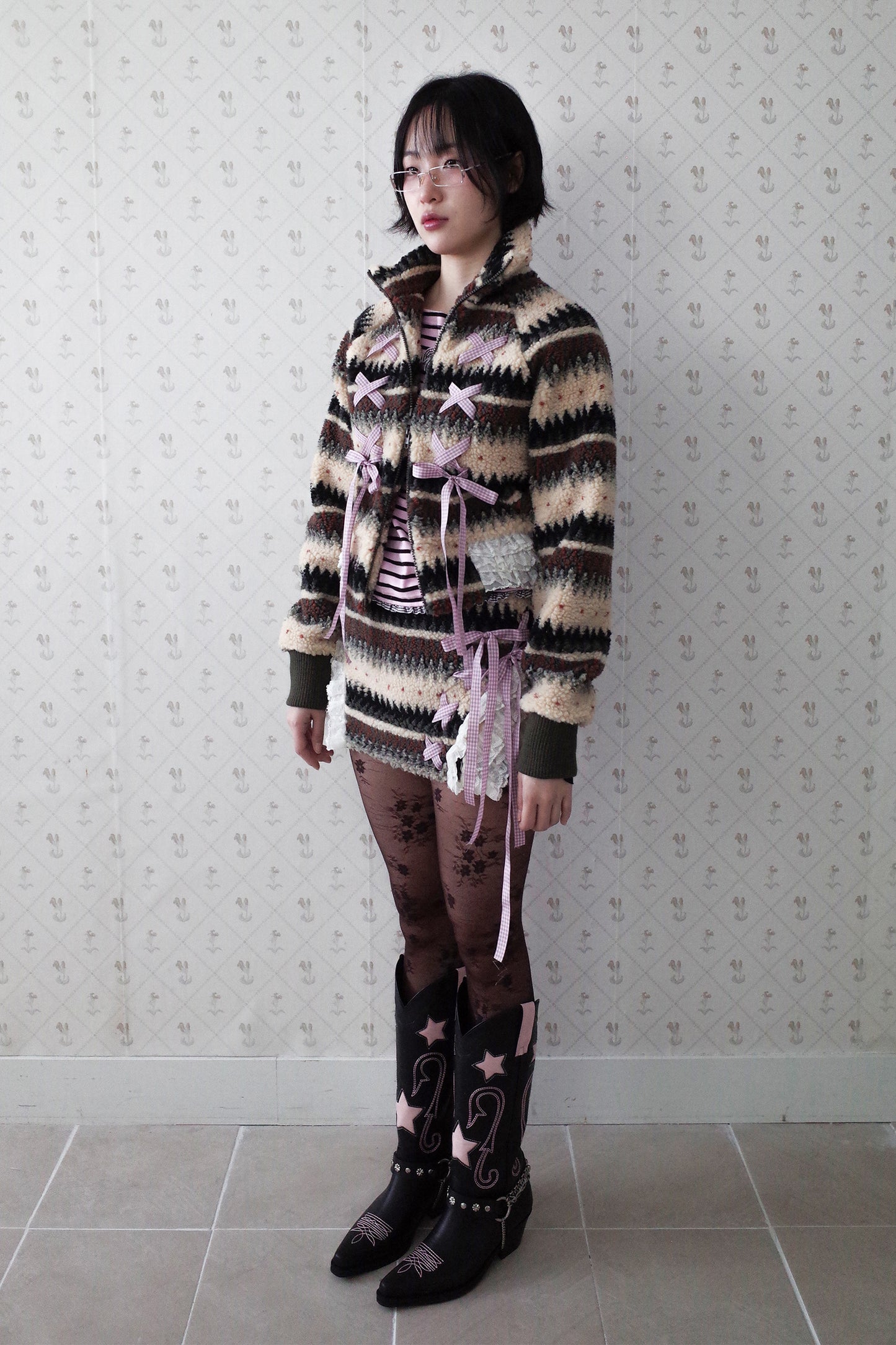 Ribbon & Lace Teddy Skort (Beige)