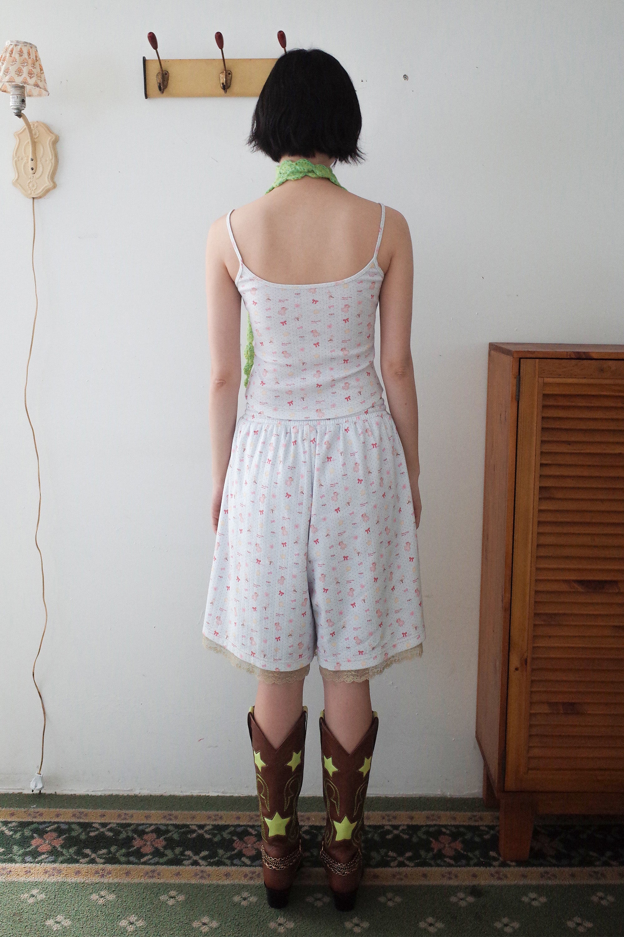 [12월 중순 출고]Teddy bear lace shorts blue