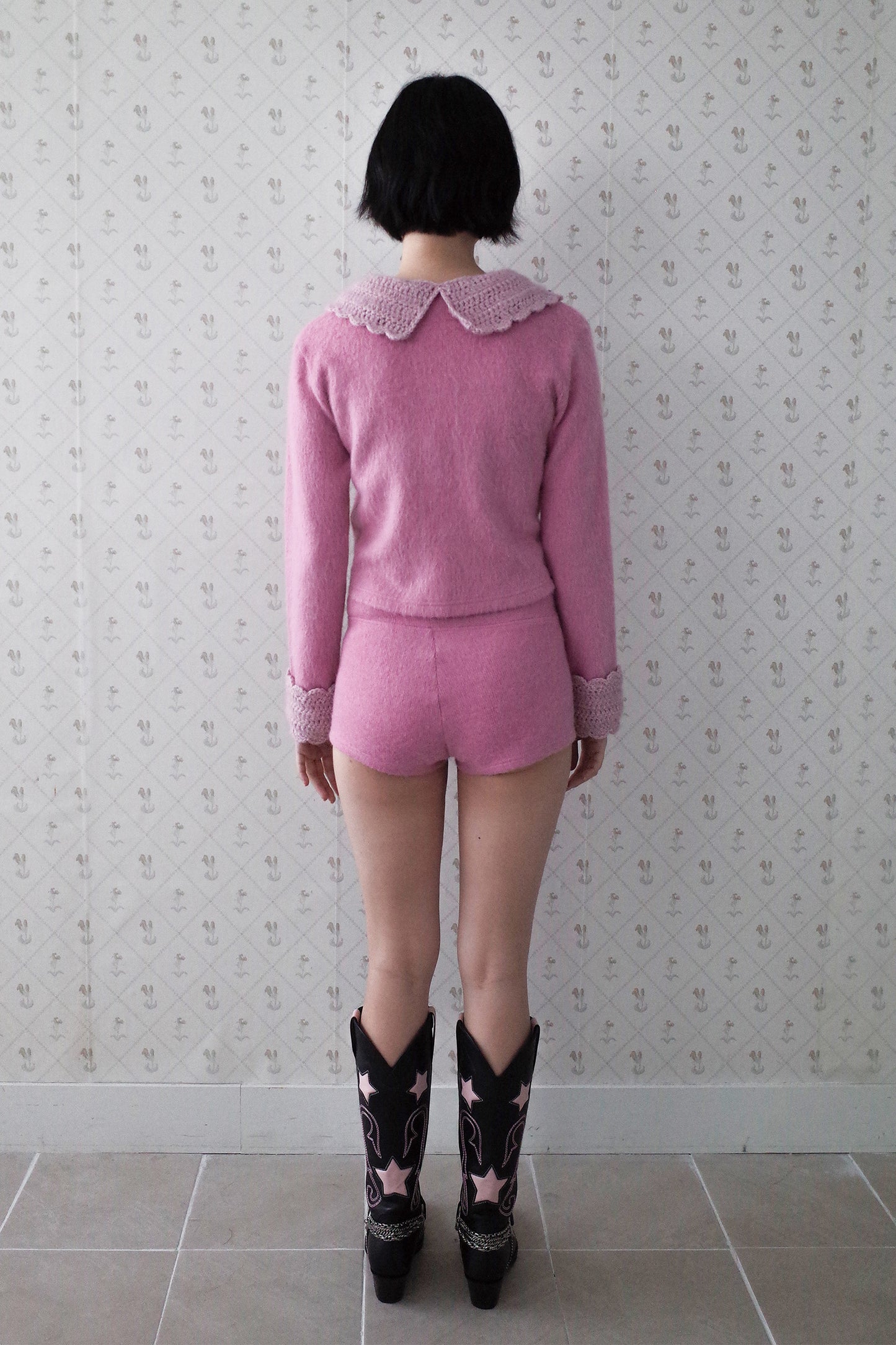Crochet Cherry Shorts (Pink)