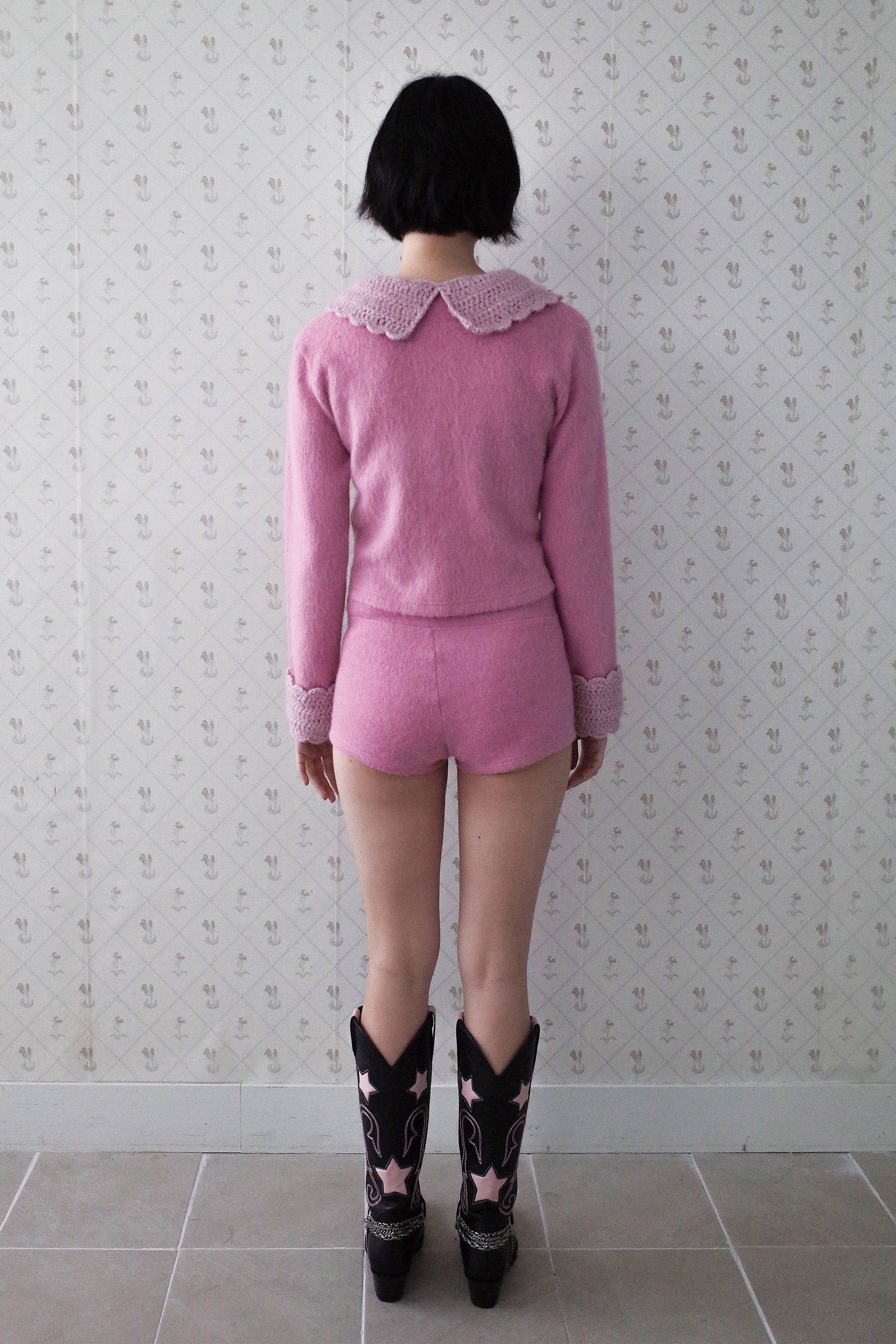 [12월 중순 출고]Crochet cherry shorts pink