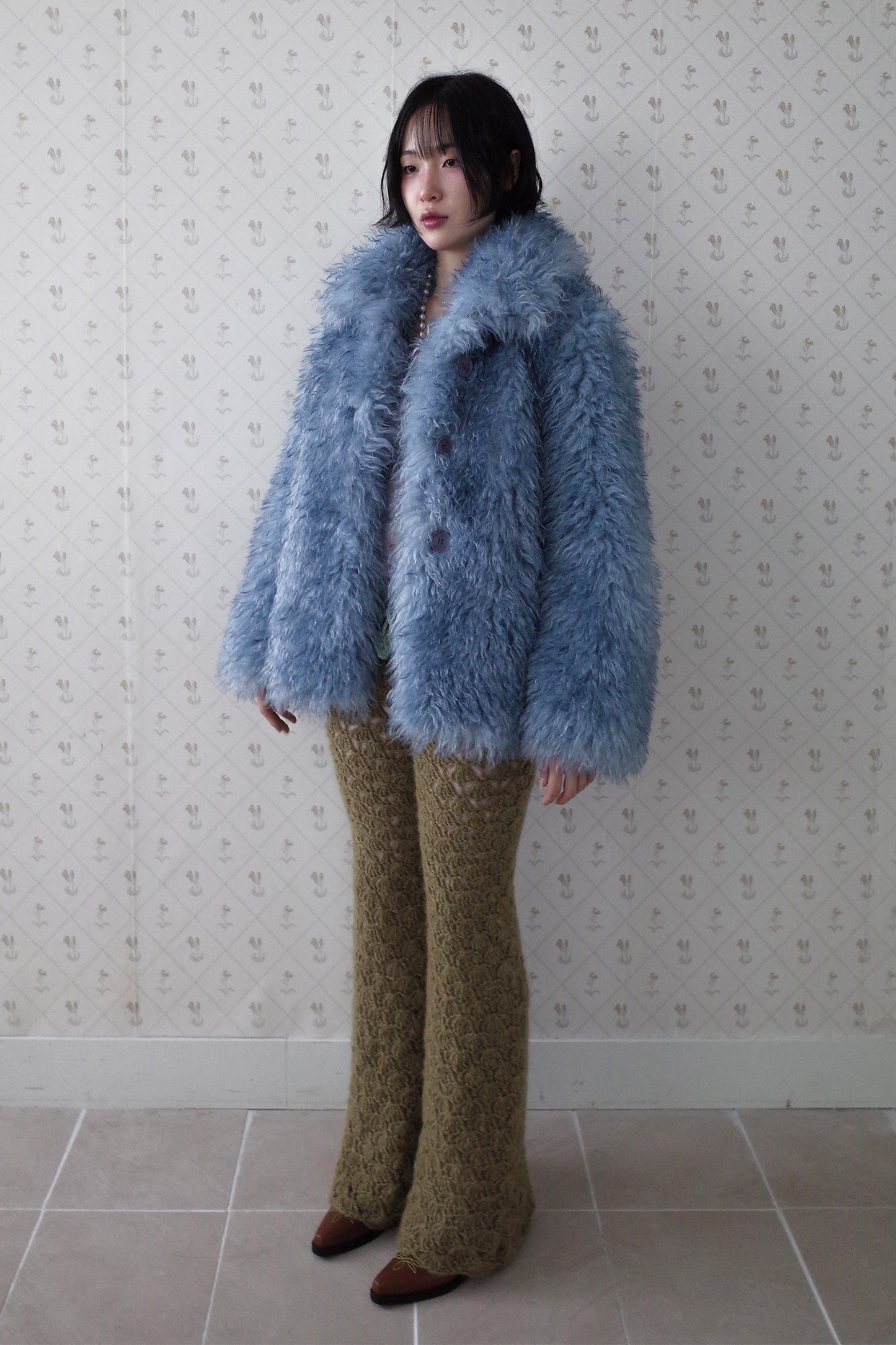 Fluffy Furry Fur Jacket (Blue)