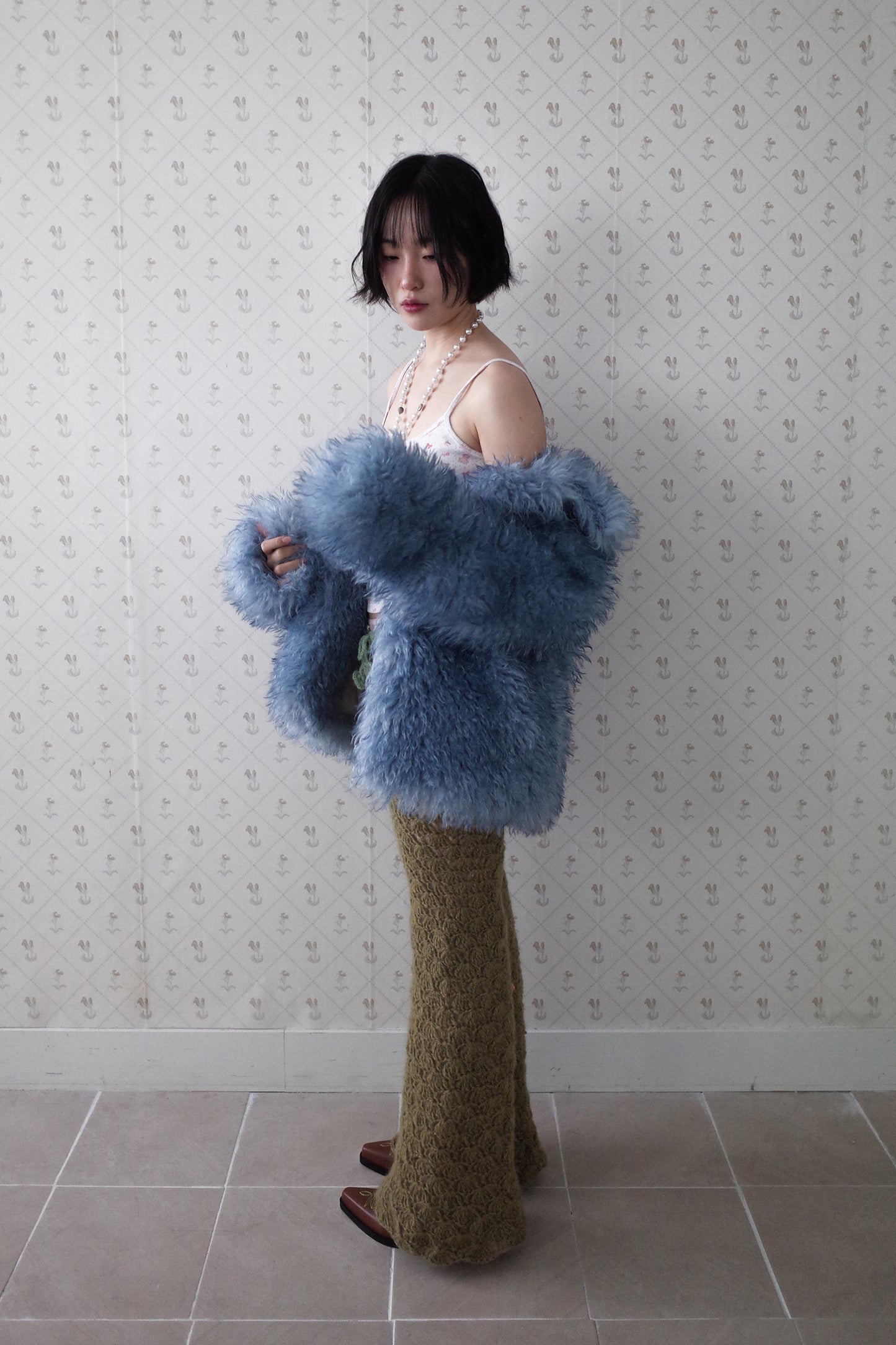 Fluffy Furry Fur Jacket (Blue)
