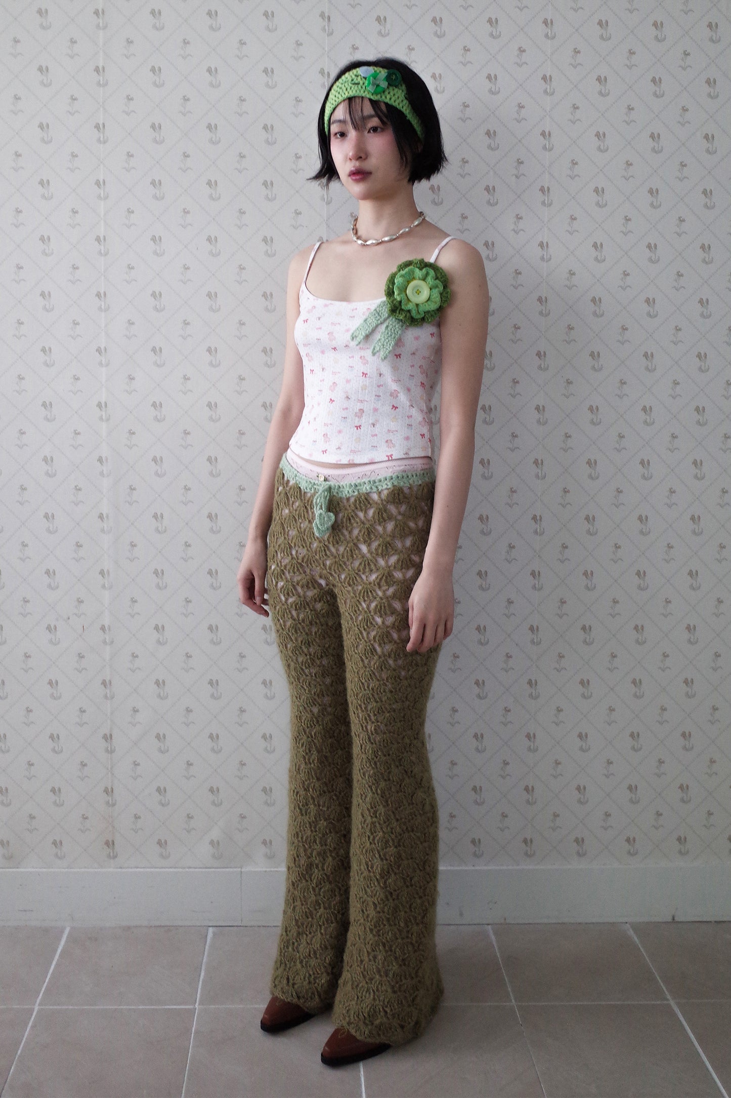 Buttons Alpaca Head Band (Green)