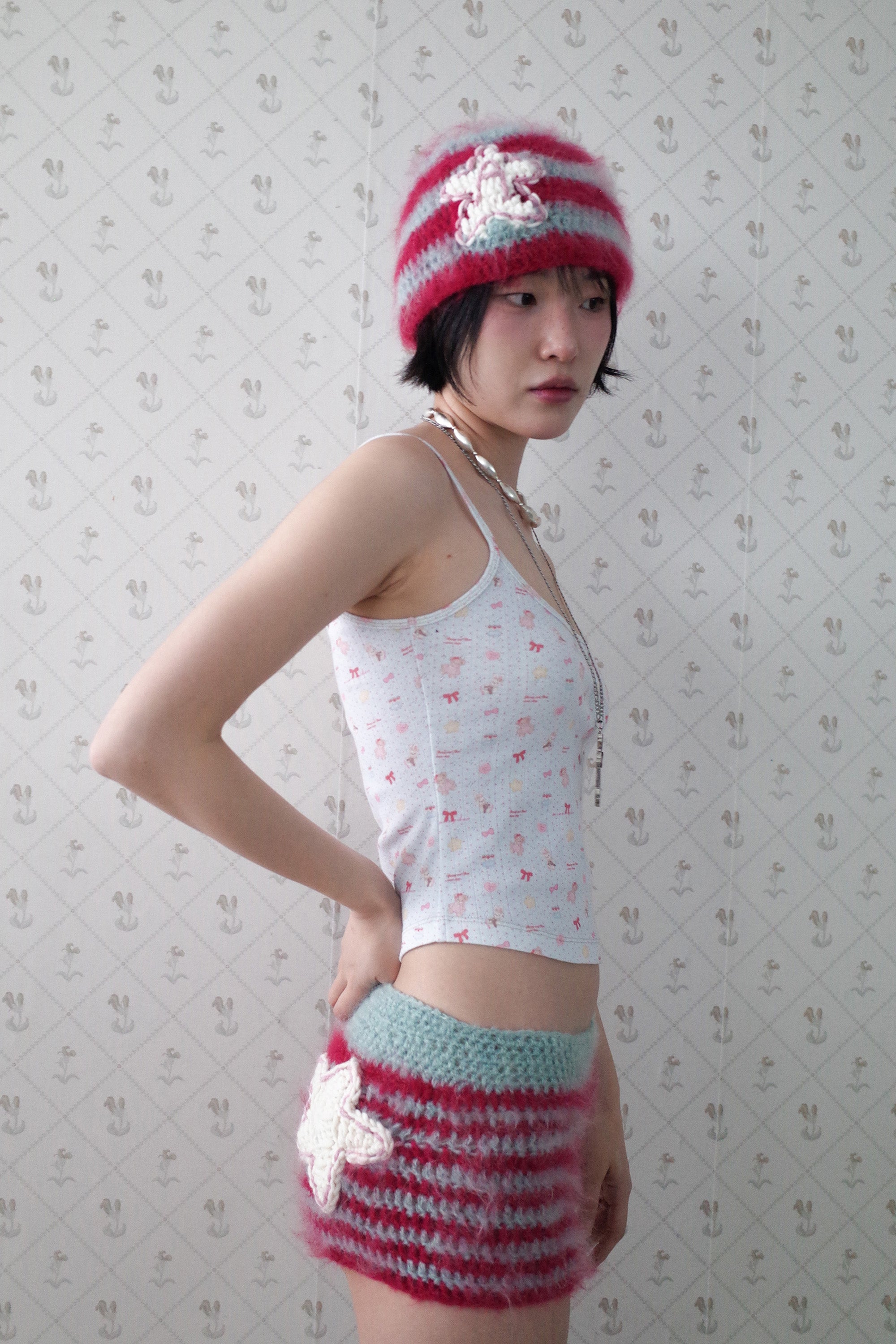 [12월 중순 출고]Teddy bear square slip blue