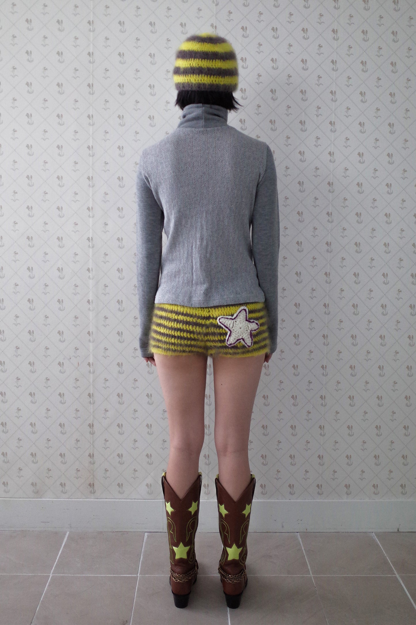 Soft Wool Turtle Neck Top (Grey)