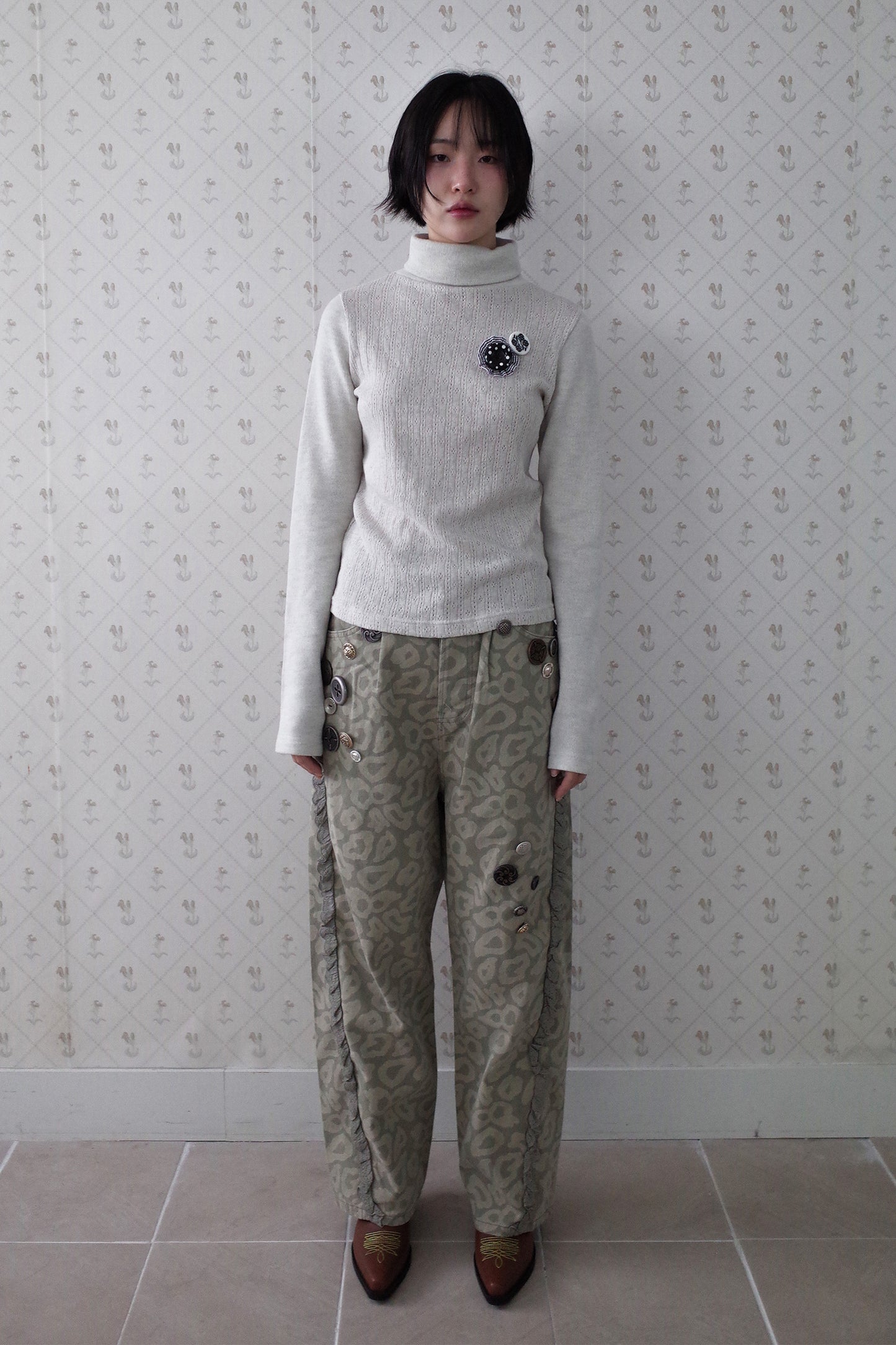 Soft Wool Turtle Neck Top (Oatmeal)