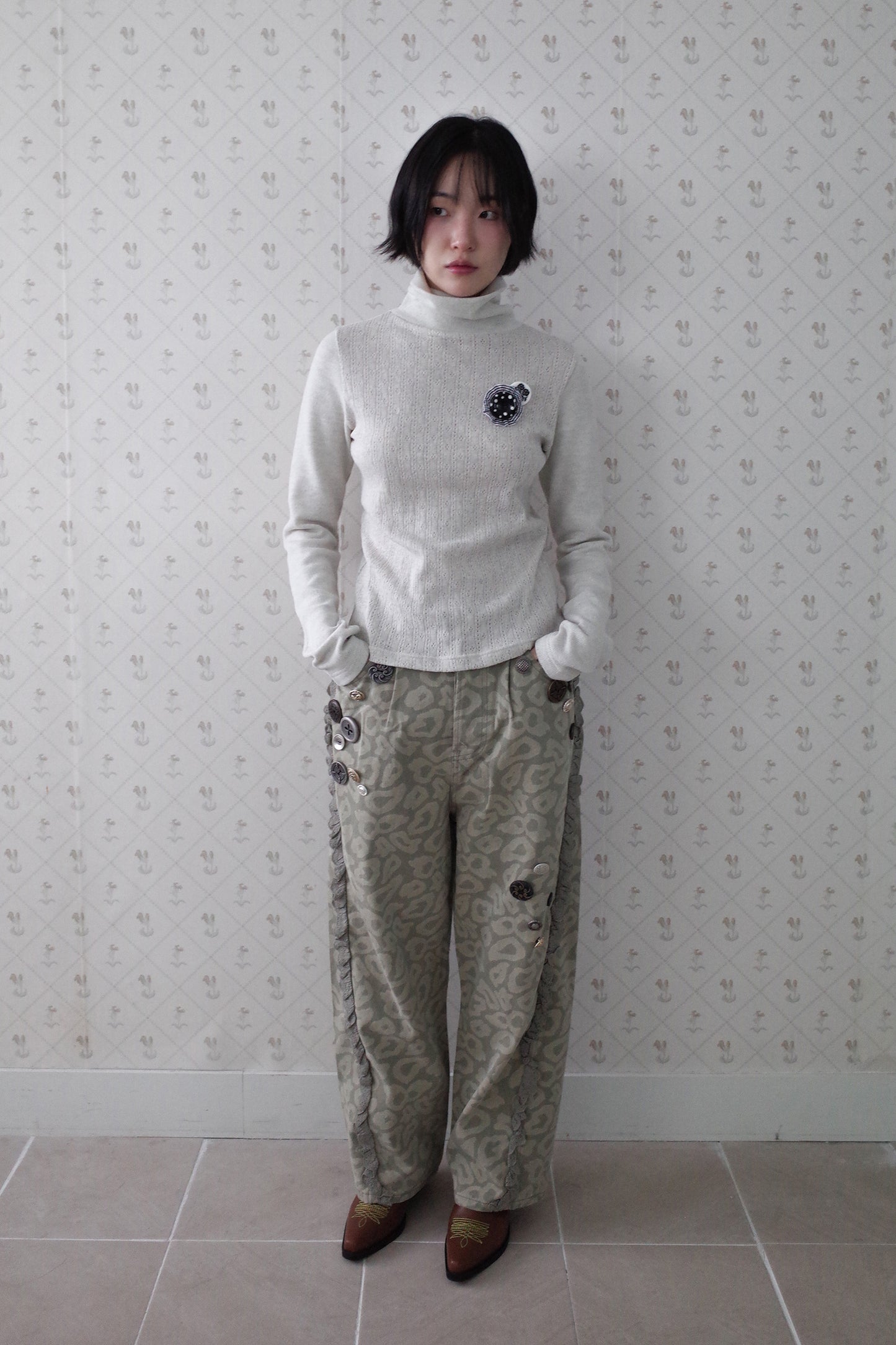 Soft Wool Turtle Neck Top (Oatmeal)