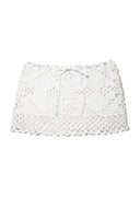 Cotton Crochet Mini Skirt (White)