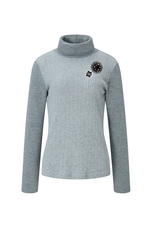 Soft Wool Turtle Neck Top (Grey)