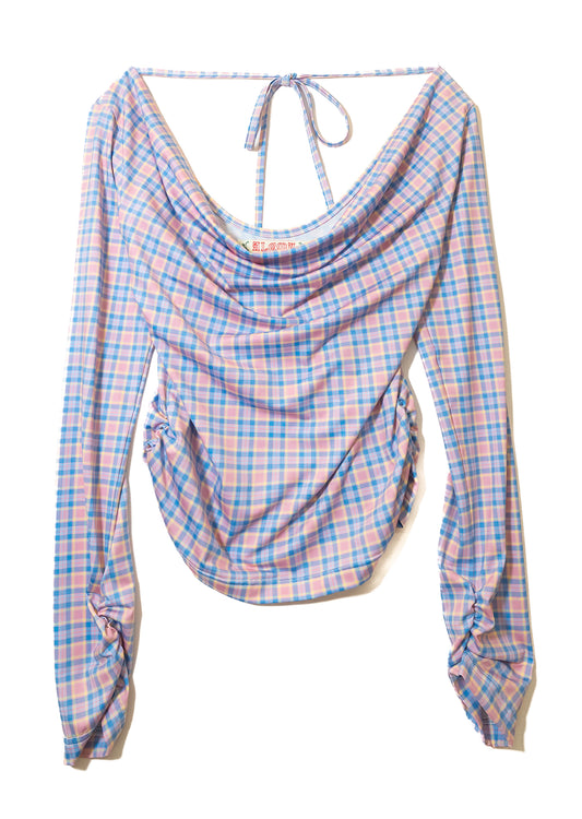 Pattern Cowl Neck T (Pink)