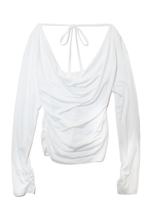 Modal Cowl Neck T (White)