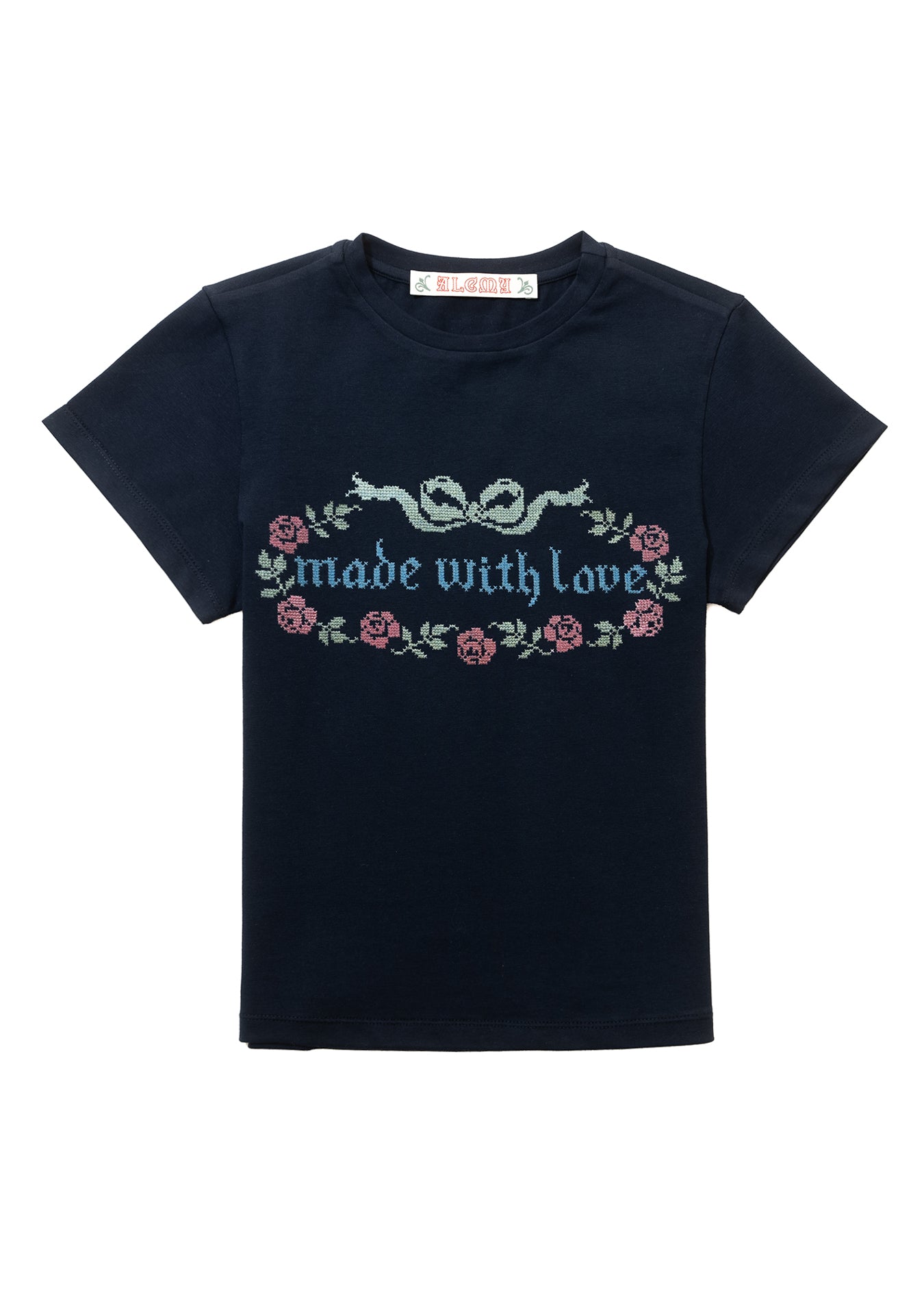 Cross Stitch Made With Love T (Navy)
