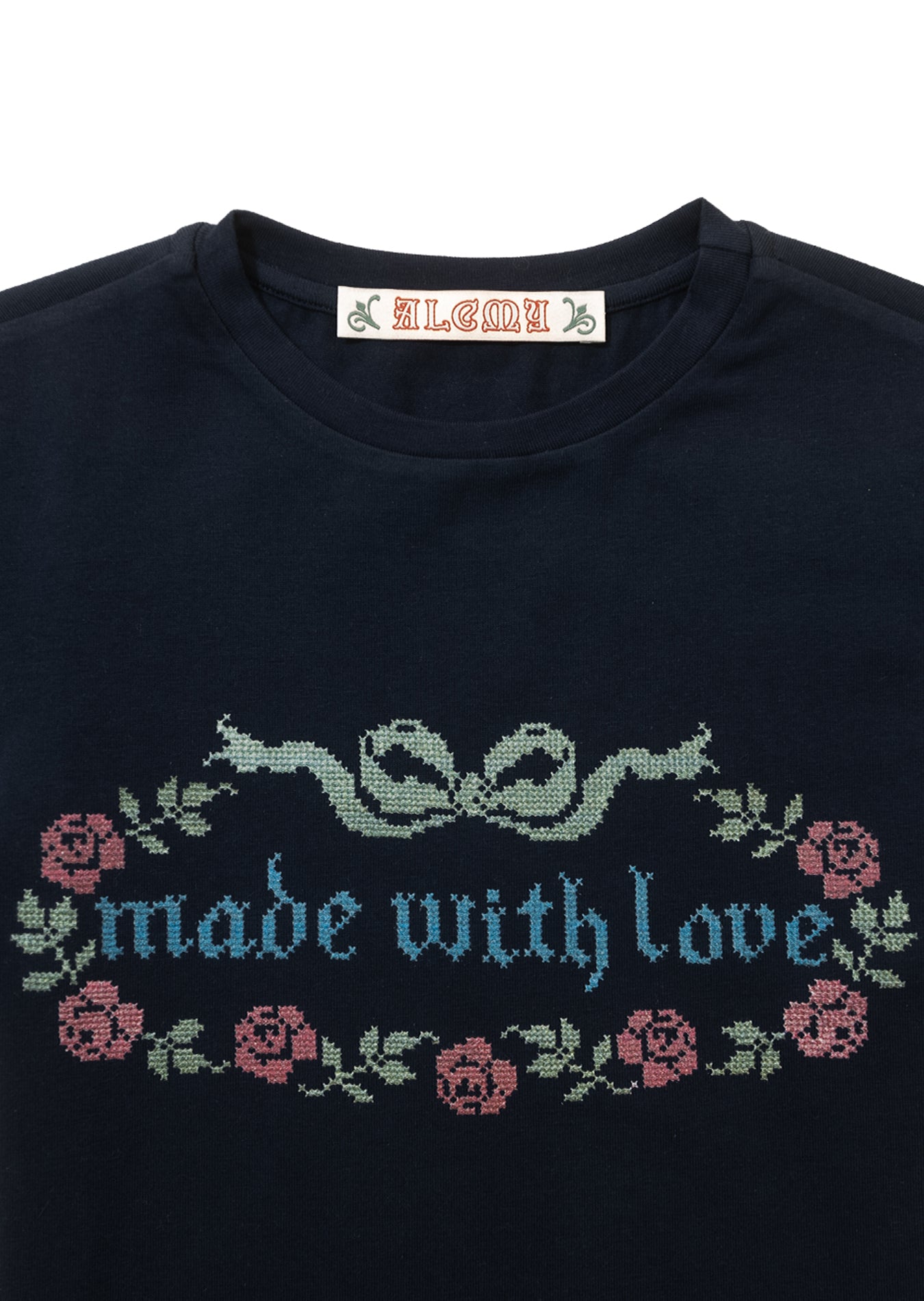 Cross Stitch Made With Love T (Navy)