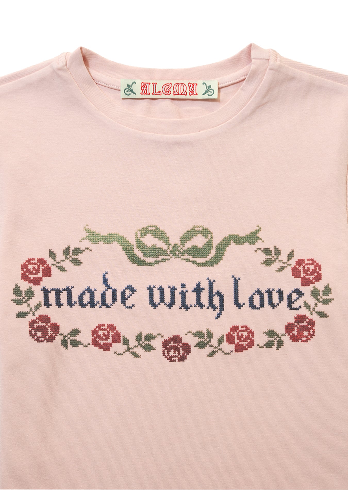 Cross Stitch Made With Love T (Pink)