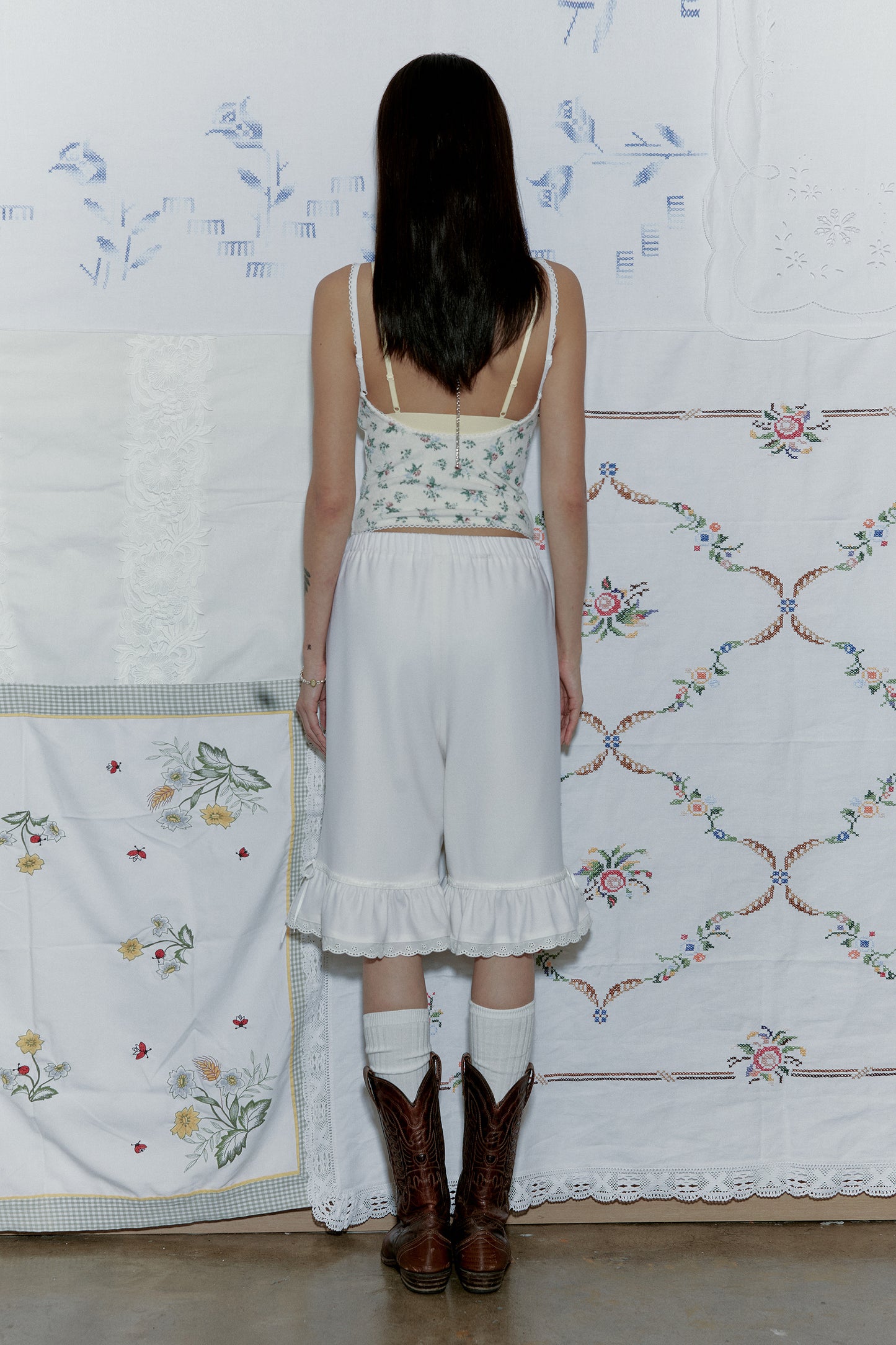 Vintage Flower Terry Slip (Cream)