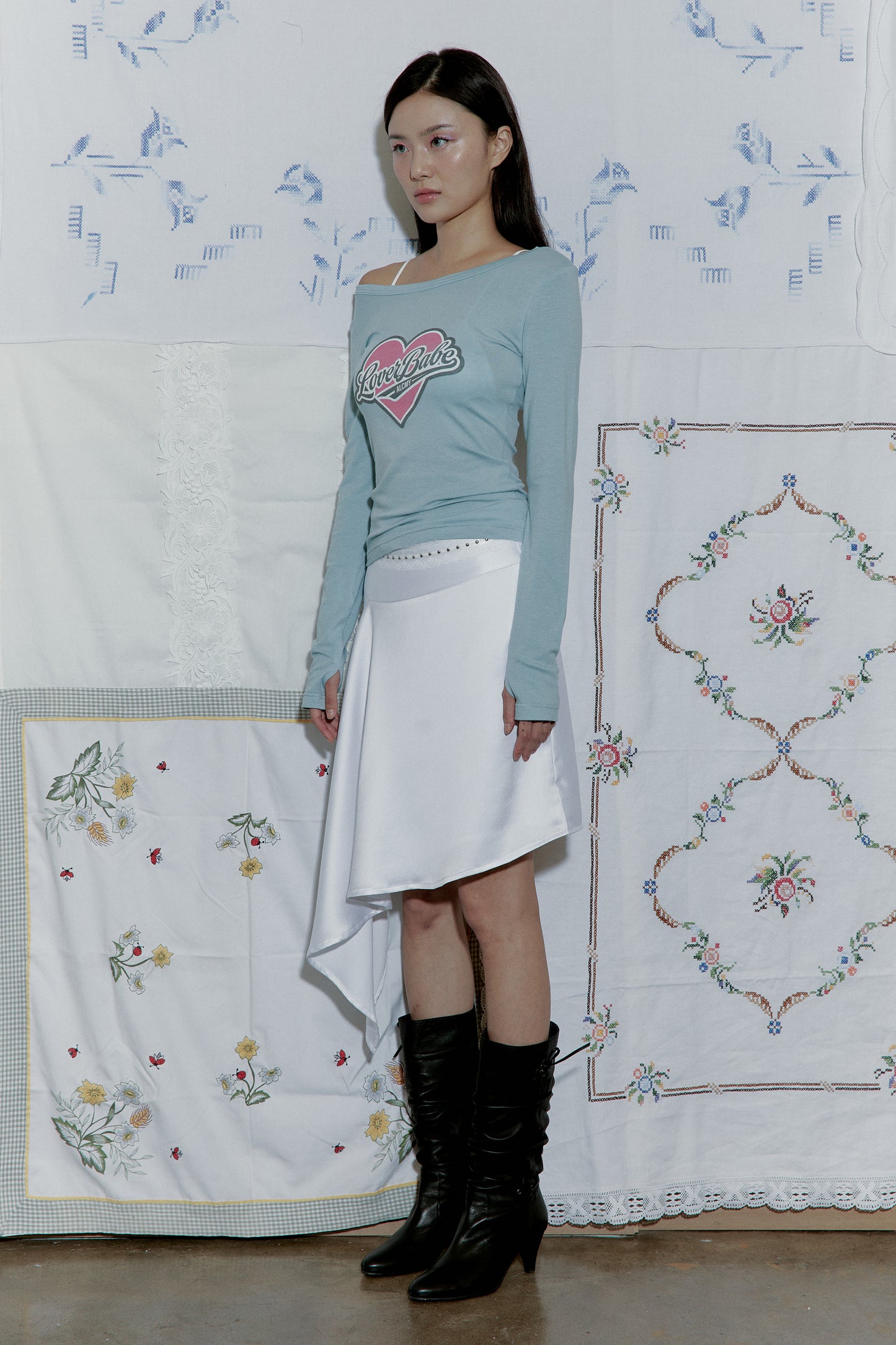 Lover Babe Sheer Slim T (Light Blue)