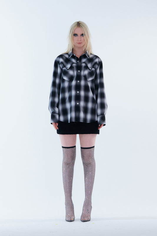 Check Pattern Western Shirts (Black)