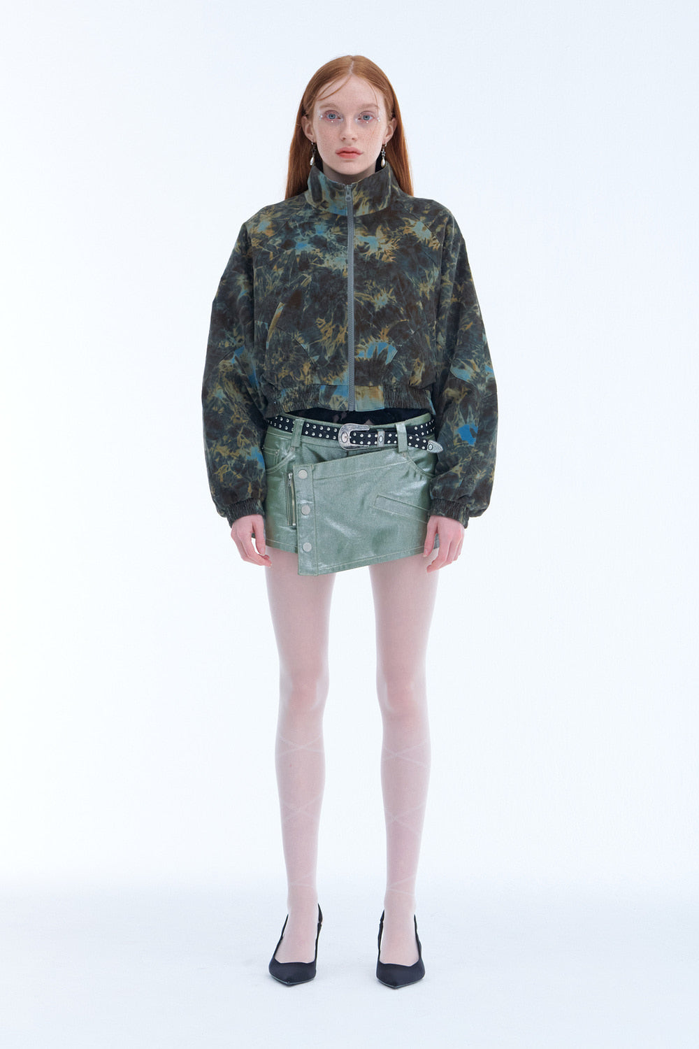 Tie-Dyed Corduroy Crop Jumper (Khaki)