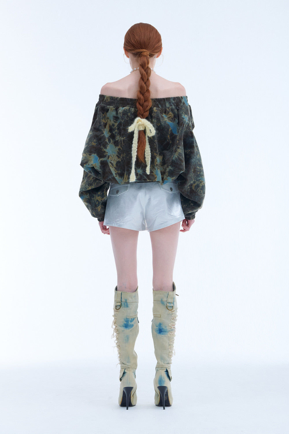 Tie-Dyed Corduroy Crop Jumper (Khaki)