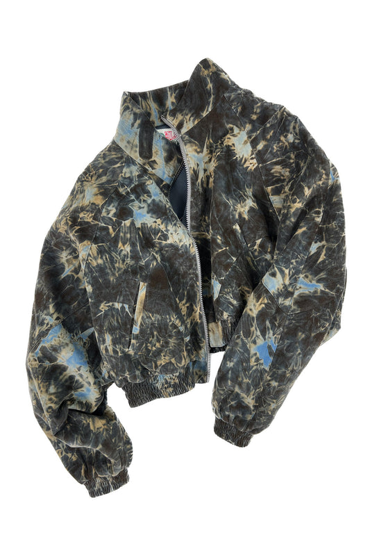 Tie-Dyed Corduroy Crop Jumper (Khaki)