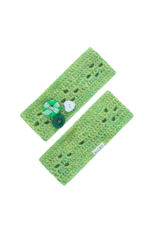 Buttons Alpaca Head Band (Green)