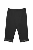 Side Hole Capri Pants (Black)