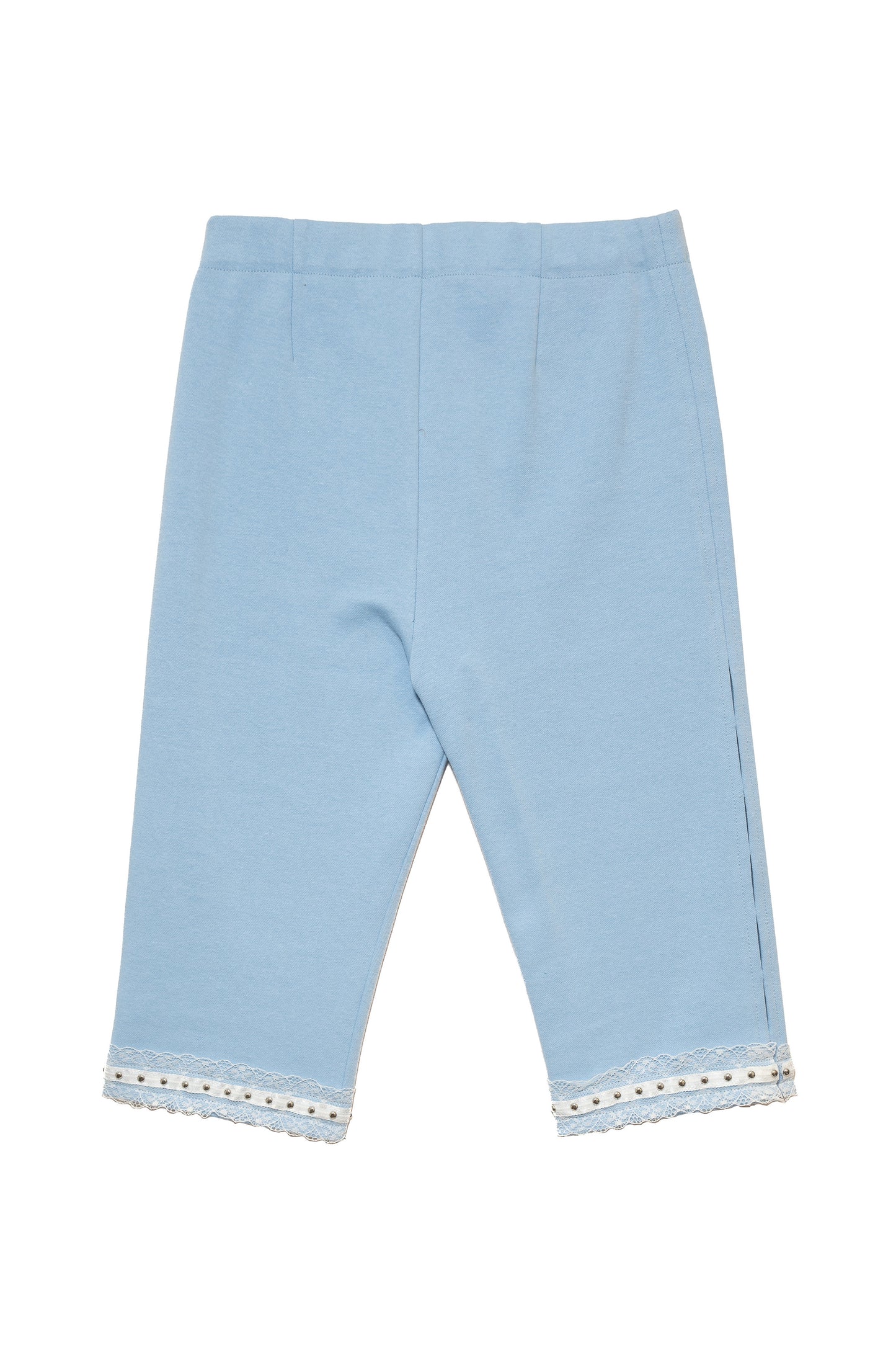 Side Hole Capri Pants (Light Blue)