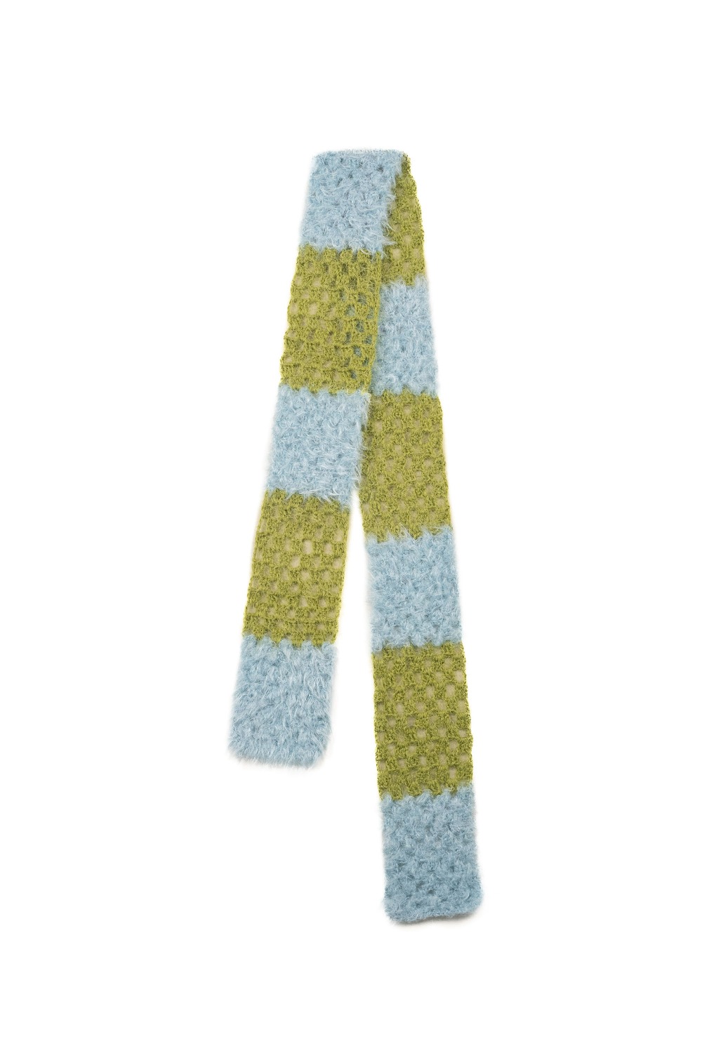 Checkerboard crochet scarf (BLUE)