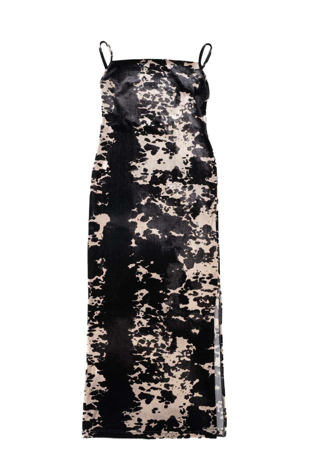 Velvet cowl dress (BLACK)
