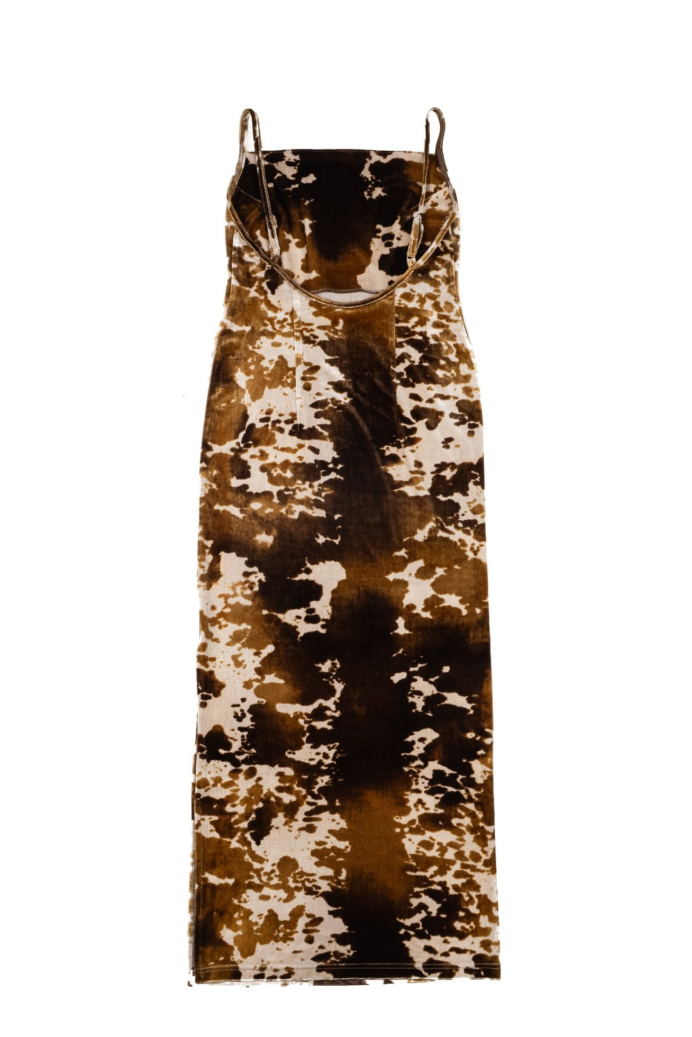 Velvet cowl dress (BROWN)